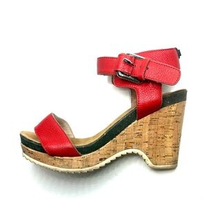 Rudsak Red Cork Heeled Sandals | 37